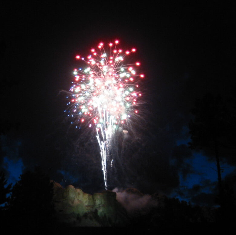 Beautiful Fireworks over Mount Rushmore