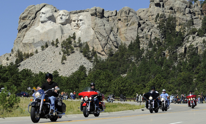 Bikers Touring Mount Rushmore