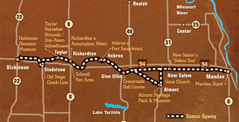Map of Old Ten Scenic Byway